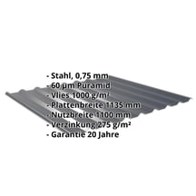 Trapezblech 20/1100 | Dach | Anti-Tropf 1000 g/m² | Stahl 0,75 mm | 60 µm Puramid | 7016 - Anthrazitgrau #2