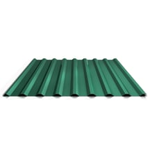 Trapezblech 20/1100 | Dach | Anti-Tropf 1000 g/m² | Stahl 0,50 mm | 80 µm Shimoco | 6020 - Chromoxidgrün #1