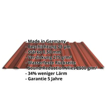 Trapezblech 20/1100 | Dach | Anti-Tropf 2400 g/m² | Aktionsblech | Stahl 0,75 mm | 25 µm Polyester | 8012 - Rotbraun #2