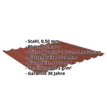 Trapezblech 20/1100 | Dach | Anti-Tropf 2400 g/m² | Stahl 0,50 mm | 80 µm Shimoco | 3009 - Oxidrot #2