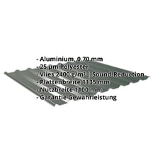 Trapezblech 20/1100 | Dach | Anti-Tropf 2400 g/m² | Aluminium 0,70 mm | 25 µm Polyester | 6005 - Moosgrün #2