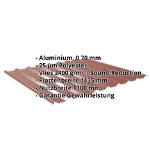 Trapezblech 20/1100 | Dach | Anti-Tropf 2400 g/m² | Aluminium 0,70 mm | 25 µm Polyester | 8012 - Rotbraun #2