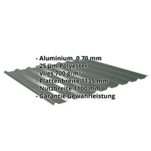 Trapezblech 20/1100 | Dach | Anti-Tropf 700 g/m² | Aluminium 0,70 mm | 25 µm Polyester | 6005 - Moosgrün #2