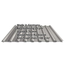 Trapezblech 20/1100 | Dach | Anti-Tropf 700 g/m² | Aluminium 0,70 mm | 25 µm Polyester | 9007 - Graualuminium #2