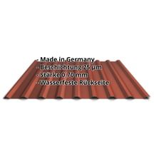 Trapezblech 20/1100 | Dach | Aluminium 0,70 mm | 25 µm Polyester | 8012 - Rotbraun #2