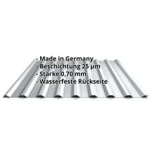 Trapezblech 20/1100 | Dach | Aluminium 0,70 mm | 25 µm Polyester | 9006 - Weißaluminium #2
