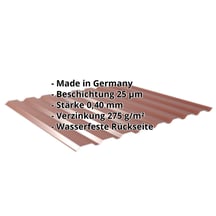 Trapezblech 20/1100 | Wand | Sonderposten | Stahl 0,40 mm | 25 µm Polyester | 8012 - Rotbraun #2