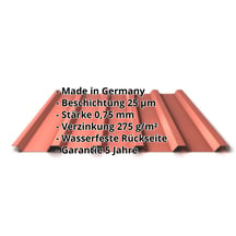 Trapezblech 35/207 | Dach | Aktionsblech | Stahl 0,75 mm | 25 µm Polyester | 8004 - Kupferbraun #2
