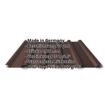 Trapezblech 35/207 | Dach | Anti-Tropf 1000 g/m² | Sonderposten | Stahl 0,40 mm | 25 µm Polyester | 8014 - Sepiabraun #2