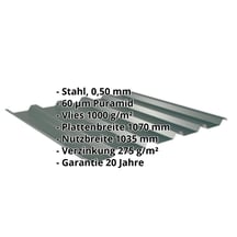 Trapezblech 35/207 | Dach | Anti-Tropf 1000 g/m² | Stahl 0,50 mm | 60 µm Puramid | 6005 - Moosgrün #2