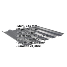 Trapezblech 35/207 | Dach | Anti-Tropf 1000 g/m² | Stahl 0,50 mm | 60 µm Puramid | 7016 - Anthrazitgrau #2