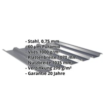 Trapezblech 35/207 | Dach | Anti-Tropf 1000 g/m² | Stahl 0,75 mm | 60 µm Puramid | 7016 - Anthrazitgrau #2