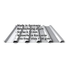 Trapezblech 35/207 | Dach | Anti-Tropf 1000 g/m² | Aluminium 0,70 mm | 25 µm Polyester | 9006 - Weißaluminium #2