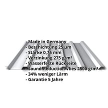 Trapezblech 35/207 | Dach | Anti-Tropf 2400 g/m² | Aktionsblech | Stahl 0,75 mm | 25 µm Polyester | 9006 - Weißaluminium #2