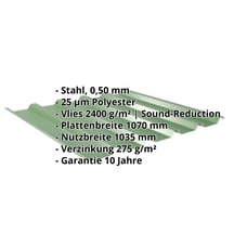 Trapezblech 35/207 | Dach | Anti-Tropf 2400 g/m² | Stahl 0,50 mm | 25 µm Polyester | 6002 - Laubgrün #2