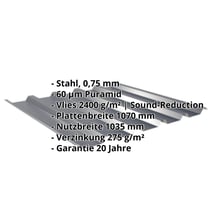 Trapezblech 35/207 | Dach | Anti-Tropf 2400 g/m² | Stahl 0,75 mm | 60 µm Puramid | 7016 - Anthrazitgrau #2