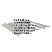 Trapezblech 35/207 | Wand | Stahl 0,50 mm | 25 µm Polyester | 9007 - Graualuminium #2