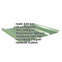 Trapezblech 45/333 | Dach | Anti-Tropf 1000 g/m² | Stahl 0,50 mm | 25 µm Polyester | 6002 - Laubgrün #2