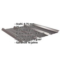 Trapezblech 45/333 | Dach | Anti-Tropf 1000 g/m² | Stahl 0,75 mm | 25 µm Polyester | 8017 - Schokoladenbraun #2