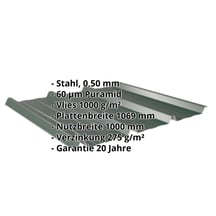 Trapezblech 45/333 | Dach | Anti-Tropf 1000 g/m² | Stahl 0,50 mm | 60 µm Puramid | 6005 - Moosgrün #2