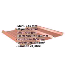 Trapezblech 45/333 | Dach | Anti-Tropf 1000 g/m² | Stahl 0,50 mm | 60 µm Puramid | 8004 - Kupferbraun #2