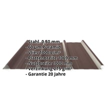 Trapezblech 45/333 | Dach | Anti-Tropf 1000 g/m² | Stahl 0,50 mm | 60 µm Puramid | 8017 - Schokoladenbraun #2