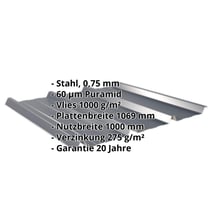 Trapezblech 45/333 | Dach | Anti-Tropf 1000 g/m² | Stahl 0,75 mm | 60 µm Puramid | 7016 - Anthrazitgrau #2