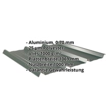Trapezblech 45/333 | Dach | Anti-Tropf 1000 g/m² | Aluminium 0,70 mm | 25 µm Polyester | 6005 - Moosgrün #2