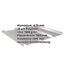 Trapezblech 45/333 | Dach | Anti-Tropf 1000 g/m² | Aluminium 0,70 mm | 25 µm Polyester | 9007 - Graualuminium #2