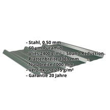 Trapezblech 45/333 | Dach | Anti-Tropf 2400 g/m² | Stahl 0,50 mm | 60 µm Puramid | 6005 - Moosgrün #2