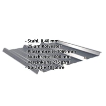 Trapezblech 45/333 | Dach | Sonderposten Stahl 0,40 mm | 25 µm Polyester | 7016 - Anthrazitgrau Trapezblech 45/333 | Dach | Sonderposten | Stahl 0,40 mm | 25 µm Polyester | 7016 - Anthrazitgrau #2