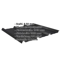 Trapezblech 45/333 | Dach | Stahl 0,50 mm | 35 µm Mattpolyester | 33 - Schwarz #2