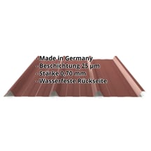 Trapezblech 45/333 | Dach | Aluminium 0,70 mm | 25 µm Polyester | 8012 - Rotbraun #2