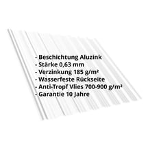 Trapezblech T18DR | Dach | Anti-Tropf 700 g/m² | Stahl 0,63 mm | Aluzink | Blank Aluminium #2