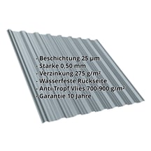 Trapezblech T18DR | Dach | Anti-Tropf 700 g/m² | Stahl 0,50 mm | 25 µm Polyester | 7000 - Fehgrau #2
