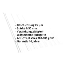 Trapezblech T18DR | Dach | Anti-Tropf 700 g/m² | Stahl 0,50 mm | 25 µm Polyester | 9010 - Reinweiß #2