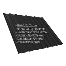 Trapezblech T18DR | Dach Stahl 0,50 mm | 35 µm Mattpolyester | 033 - Schwarz Trapezblech T18DR | Dach | Stahl 0,50 mm | 35 µm Mattpolyester | 033 - Schwarz #2