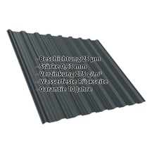 Trapezblech T18DR | Dach | Stahl 0,63 mm | 25 µm Polyester | 7016 - Anthrazitgrau #2