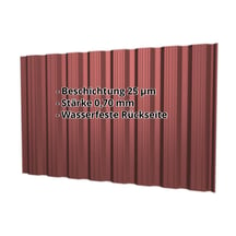 Trapezblech T18DR | Wand | Aluminium 0,70 mm | 25 µm Polyester | 8012 - Rotbraun #2