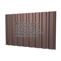 Trapezblech T18DR | Wand | Stahl 0,50 mm | 50 µm PURLAK® | 8017 - Schokoladenbraun #2