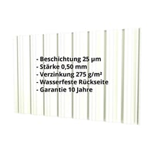 Trapezblech T18DR | Wand | Stahl 0,50 mm | 25 µm Polyester | 9002 - Grauweiß #2