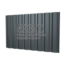 Trapezblech T18DR | Wand Stahl 0,63 mm | 25 µm Polyester | 7016 - Anthrazitgrau Trapezblech T18DR | Wand | Stahl 0,63 mm | 25 µm Polyester | 7016 - Anthrazitgrau #2