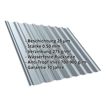 Trapezblech T20M | Dach | Anti-Tropf 700 g/m² | Stahl 0,50 mm | 25 µm Polyester | 7000 - Fehgrau #2
