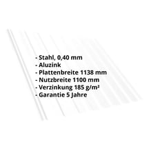 Trapezblech T20M | Dach | Stahl 0,40 mm | Aluzink | Silbergrau #2