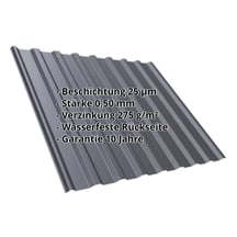 Trapezblech T20M | Dach | Stahl 0,50 mm | 25 µm Polyester | 7024 - Graphitgrau #2