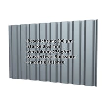 Trapezblech T20M | Wand | Stahl 0,63 mm | 200 µm HPS Ultra® | 7040 - Fenstergrau #2