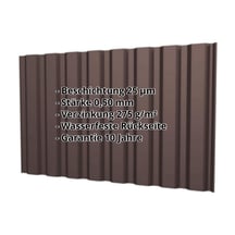 Trapezblech T20M | Wand | Stahl 0,50 mm | 25 µm Polyester | 8017 - Schokoladenbraun #2