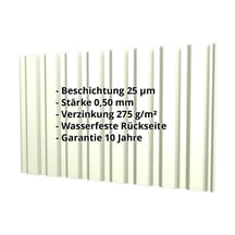 Trapezblech T20M | Wand | Stahl 0,50 mm | 25 µm Polyester | 9002 - Grauweiß #2