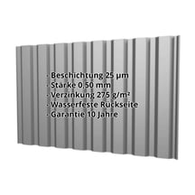 Trapezblech T20M | Wand | Stahl 0,50 mm | 25 µm Polyester | 9007 - Graualuminium #2