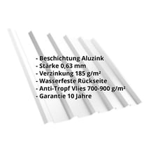 Trapezblech T35/207M | Dach | Anti-Tropf 700 g/m² | Stahl 0,63 mm | Aluzink | Silbergrau #2